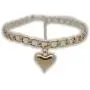 TFJ Women Fashion Jewelry Boot Bracelet Gold Metal Chain Links Shoe Bling Love Heart Charm