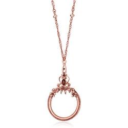 1928 Jewelry Ornate Magnifying Glass Necklace, 30''