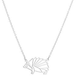 MIXIA Stainless Steel Unique Origami Hedgehog Pendant Necklace for Women Cute Animal Charm Choker Jewelry