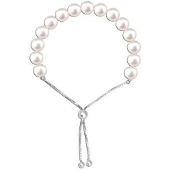 LeCalla Flaunt Sterling Silver Jewelry Pearl Sliding Bolo Bracelet for Women