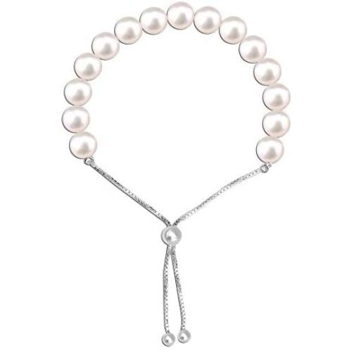 LeCalla Flaunt Sterling Silver Jewelry Pearl Sliding Bolo Bracelet for Women