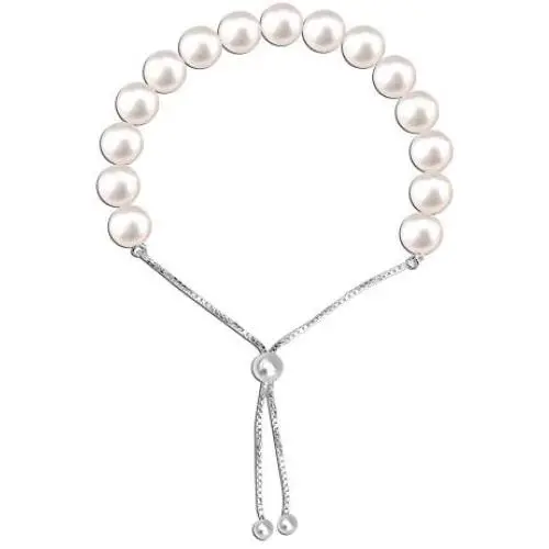 LeCalla Flaunt Sterling Silver Jewelry Pearl Sliding Bolo Bracelet for Women