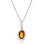 Sterling Silver Amber Oval Chain Pendant Necklace 18 Inches Sterling Silver Amber Oval Chain Pendant Necklace 18 Inches