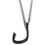 HUANIAN Jewelry Mens Stainless Steel Fishhook Fish Hook Pendant Necklace with 24'' Chain HUANIAN Jewelry Mens Stainless Steel Fishhook Fish Hook Pendant Necklace with 24'' Chain