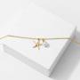 UILZ Pendant Necklace for Women - Tiny 14K Gold Plated Heart Circle Starfish Hollow Cube Pendant Chain Adjustable Necklace for Girls Women Jewelry Gifts