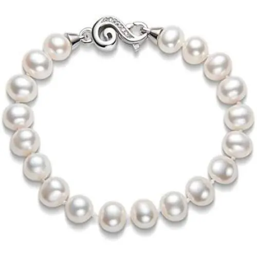 Pearl Bracelets Freshwater Cultured White Pearl Bracelet for Women Sterling Silver Infinity Clasp Pearl Jewelry Gift for Girls Daughter Bridesmaid 7.1 Inches 6-7mm/7-8mm/8-9mm/9-10mm/10-11mm Pearl Bracelets Freshwater Cultured White Pearl Bracelet for Women Sterling Silver Infinity Clasp Pearl Jewelry Gift for Girls Daughter Bridesmaid 7.1 Inches 6-7mm/7-8mm/8-9mm/9-10mm/10-11mm