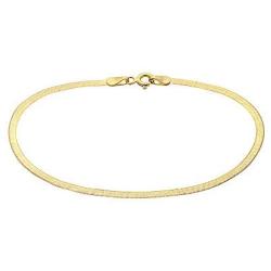 10K Solid Yellow Gold 2.5MM Herringbone Chain Necklace -Made in Italy