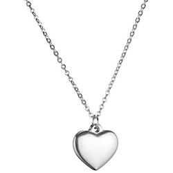 Wang Gao Stainless Steel 12mm Heart Charms Necklace For Women Love Jewelry For Girls,Silver