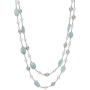 Belacqua Natural Aquamarine & Cultured Freshwater Pearl Layered Station Chain Necklace