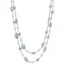 Belacqua Natural Aquamarine & Cultured Freshwater Pearl Layered Station Chain Necklace Belacqua Natural Aquamarine & Cultured Freshwater Pearl Layered Station Chain Necklace