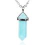 Natural Gemstone Hexagonal Pointed Reiki Chakra Pendant Necklace 19 Inch