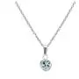Little Girls Sterling Silver Simulated March Birthstone Heart Pendant Necklace (13 in)