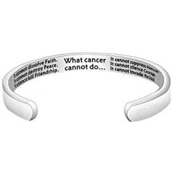 MAOFAED Cancer Survivor Gift Cancer Fighter Gift What Cancer Cannot Do Cancer Awareness Inspirational Gift Cancer Awareness Bracelet for Her