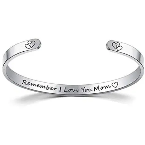 TTVOVO Inspirational Bracelets for Women Men Birthday Gifts Cuff Bangle Motivational Encouragement Friendship Bracelet Stainless Steel Engraved Personalized Mantra Quote Jewelry Gifts for Teens Girls