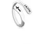 KOEDLN Faith Cross Ring Open Adjustable Inspirational Lucky Ring for Women Men Jewelry