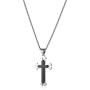 HZMAN Mens Carved Jesus Christ Crucifix Cross Lords Prayer Stainless Steel Pendant Necklace