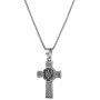 AsAlways Stainless Steel Freemason Symbol Masonic Eternal Celtic Cross Irish Knot Pendant Necklace, 22+2''Link Chain,