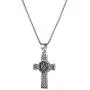 AsAlways Stainless Steel Freemason Symbol Masonic Eternal Celtic Cross Irish Knot Pendant Necklace, 22+2''Link Chain,