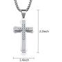 URDEAR Polished Stainless Steel Cross Pendant Necklace Gorgeous Jewelry Gifts for Men Women, 21 Chain