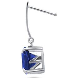 Nicole Miller Fine Jewelry - Sterling Silver with 10x8mm Oval Cut Gemstone Dangle Drop Earrings