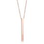 Joycuff Personalized Name Necklace 18K Rose Gold Vertical Bar Pendant Stainless Steel Jewelry…