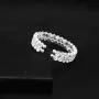 JSEA Womens Silver Tone 6mm Rhinestone Open Cuff Bracelet Bangles Gold Tone Wedding Party Jewelry