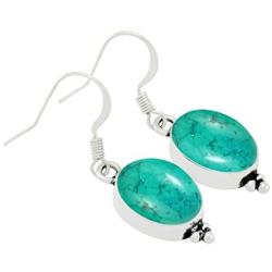 Turquoise Earrings 925 Silver Overlay handmade Dangle Earrings