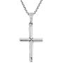 AeraVida Elegant X Cross Simulated Turquoise Inlay .925 Sterling Silver Pendant Necklace