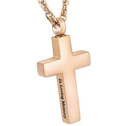 XIUDA Jewelry Cross Urn Necklace Pendant Memorial Ash Jewelry for mom & dad