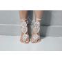 YiMinpwp Sparkly Lace Barefoot Bridal Sandals Wedding Shoes Sequin Swarovski Crystal Wedding Accessories