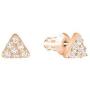 Swarovski Crystal Facet White Swan Rose Gold-Plated Earrings