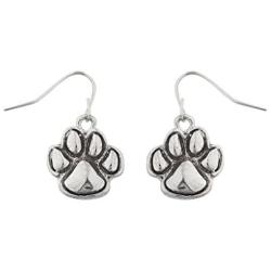 LUX ACCESSORIES Paws Animal Earring and Necklace Set (2pc)