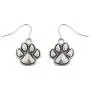 LUX ACCESSORIES Paws Animal Earring and Necklace Set (2pc)