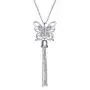 LUHE Butterfly Necklace Sterling Silver Long Fringe Tassel Butterfly Jewelry for Women Girls, Romantic Anniversary Birthday Gifts for Her