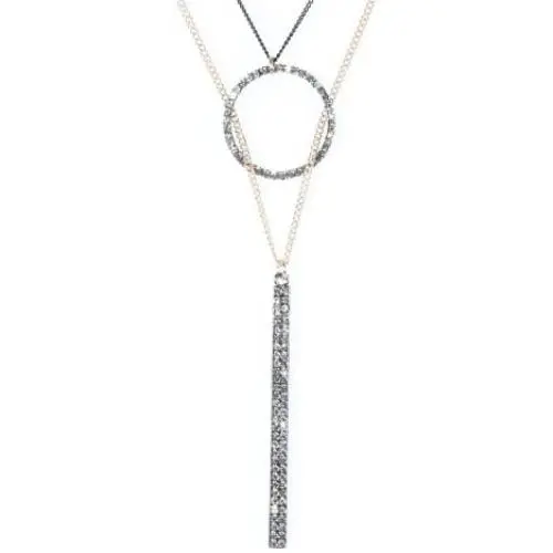 URBAN JEWELRY Beautiful Womens Cubic Zirconia Stainless Steel CZ Necklace Pendant Chain 33'' - 41'' (Gold)