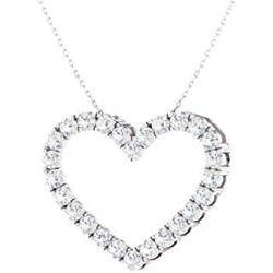 Diamondere Natural and Certified Diamond and Gemstone Heart Necklace in 14k White Gold | 0.37 Carat Pendant with Chain