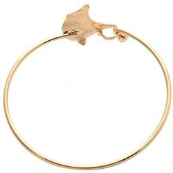 NOUMANDA Women Pretty Jewelry Three Colors Ginkgo Leaf Open Hook Bracelet Bangle