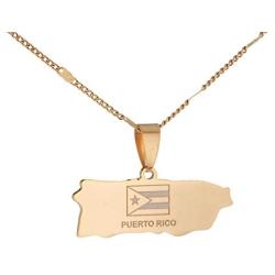 Stainless Steel Puerto Rico Map Pendant Necklaces Puerto Ricans Map Jewelry