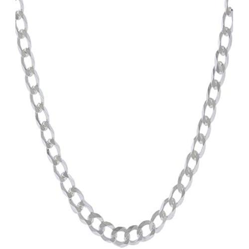 Pori Jewelers Solid 925 Sterling Silver Cuban Chain Necklace - Made in Italy - 2.8mm - 12mm