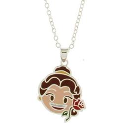 Disney Beauty & The Beast Bell Silver Plated Pendant w/Chain Jewelry