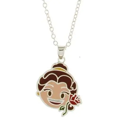 Disney Beauty & The Beast Bell Silver Plated Pendant w/Chain Jewelry