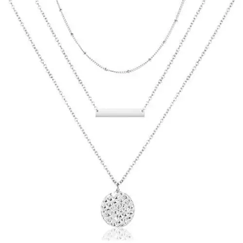 Dcfywl731 Dainty Layered Choker Necklace, Gold Plated Satellite Chain Pendant Necklace Multilayer Bar Disc Necklace Adjustable Layering Choker Necklaces for Women… Dcfywl731 Dainty Layered Choker Necklace, Gold Plated Satellite Chain Pendant Necklace Multilayer Bar Disc Necklace Adjustable Layering Choker Necklaces for Women…