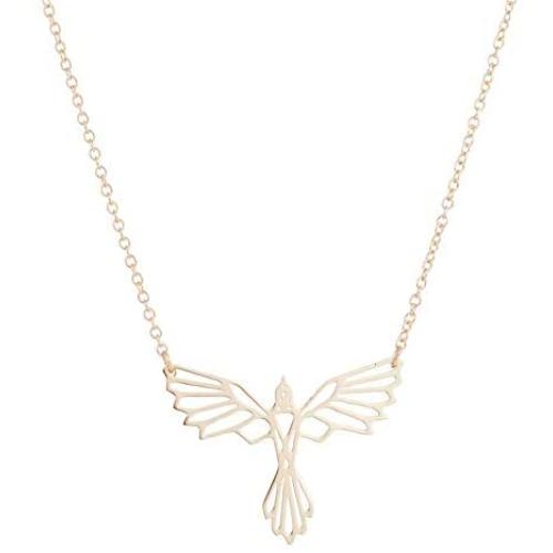 MIXIA Origami Phoenix Bird Necklaces for Women Men Geometric Animal Necklace Pendant Hypoallergenic Jewelry