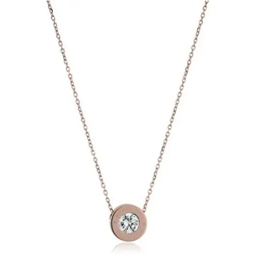 Michael Kors Logo Crystal Pendant Necklace