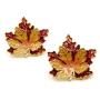 DREAMLANDSALES Celebrity Fall Autumn Festival Enamel Sugar Maple Leaf Necklace and Earrings Jewelry Sets