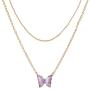 GOODYRZJ Butterfly Necklace, Dainty Cute Gold Plated Butterfly Necklaces for Women Teen Girls Adjustable Layering Necklaces Butterfly Chain Choker Jewelry Pendant Sets