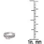 Dazzlingrock Collection Round Pink Sapphire & White Diamond Ladies Heart Shaped Bridal Engagement Ring Set, Sterling Silver
