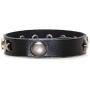 Xusamss Hip Hop Alloy Star Wristband Leather Cuff Bracelet,7.5inches