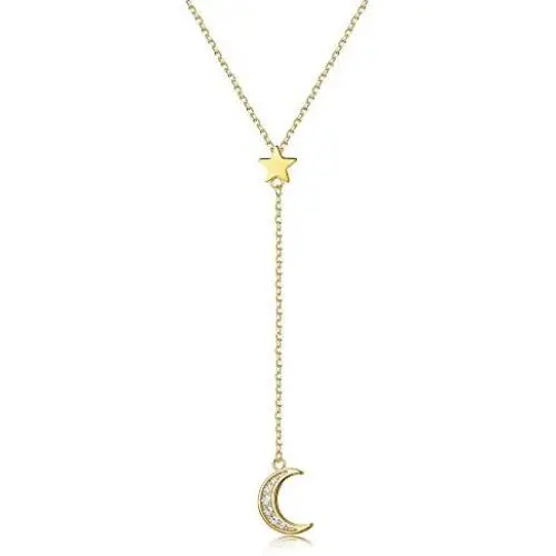 Sllaiss 925 Sterling Silver Moon&Star Necklace Pendant Lariat Y Necklace14K Gold Plated Jewelry for Women, Set with Swarovski Crystals Sllaiss 925 Sterling Silver Moon&Star Necklace Pendant Lariat Y Necklace14K Gold Plated Jewelry for Women, Set with Swarovski Crystals