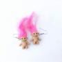 Handmade Ugly Doll Earrings Resin Cool Nostalgic Colorful Hair Babies Pendant Dangle Earring Funny Crazy Cartoons Baby Drop Earrings for Women Girl Punk Exaggerated Creative Jewelry